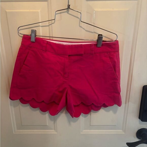 J. Crew High Waist Pink Scalloped Shorts - Picture 2 of 5